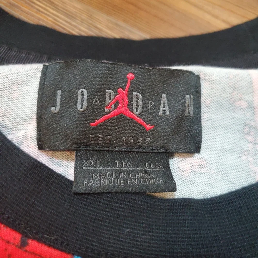 Jordan Michael Jordan All Over Print T-Shirt XXL Black Red Blue CJ6093-657